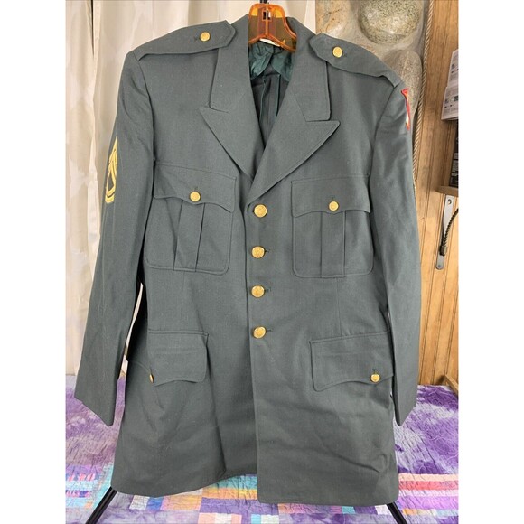 Other - US Army Coat Men Regular-44 Green Military Uniform Jacket Patch Vietnam Era 38th